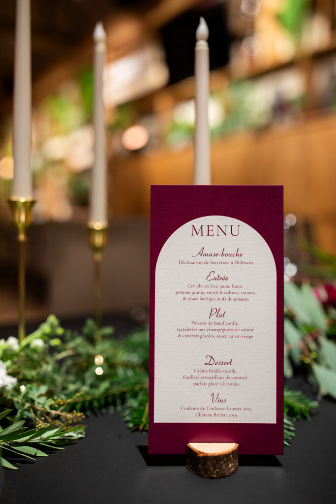 menu mariage hiver 